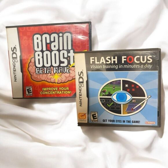 Vintage Nintendo DS Games Flash Focus and Brain Boost - Picture 1 of 1